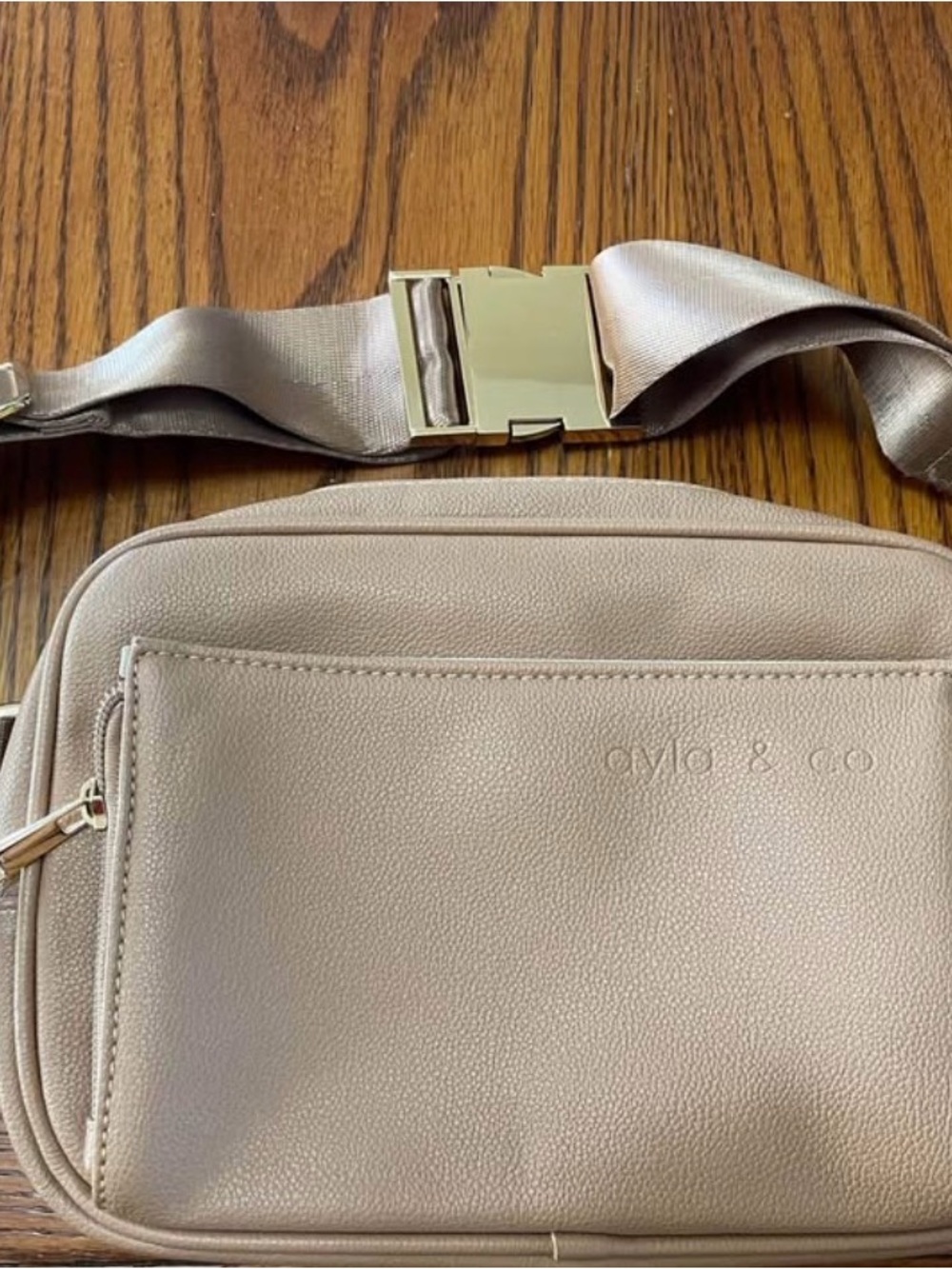 Eva & Co Taupe Crossbody Belt Bag for Women